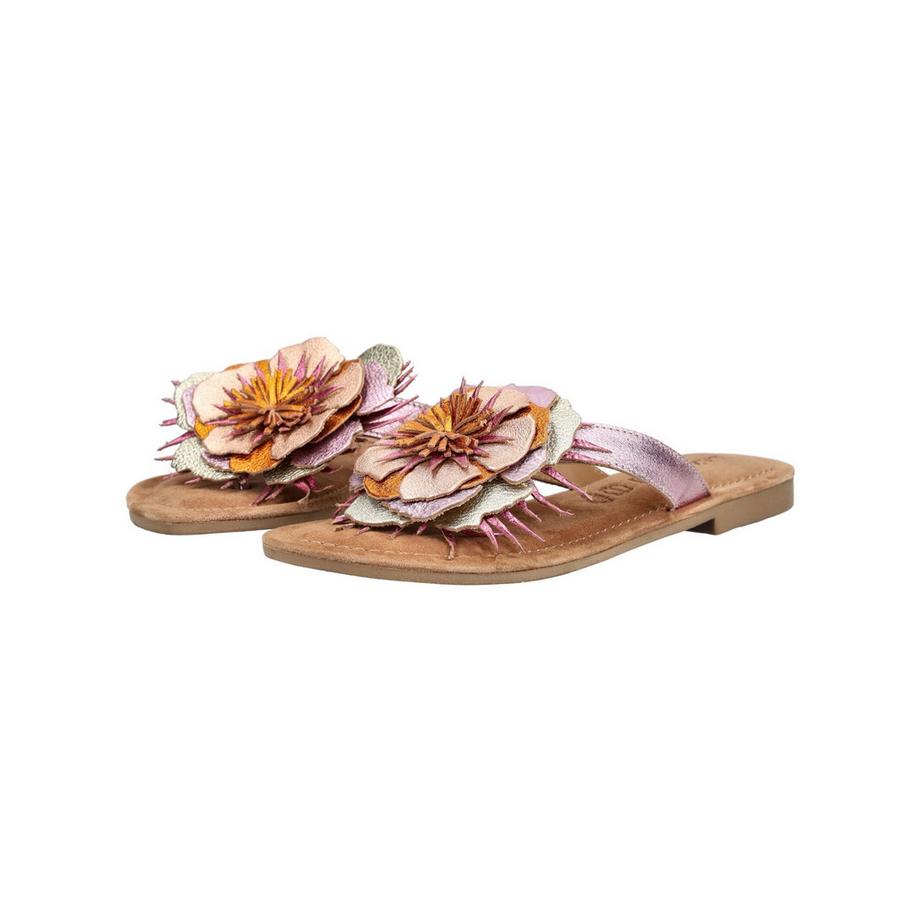 Lazamani Sandali con cinghia tra le dita decorati con fiori  