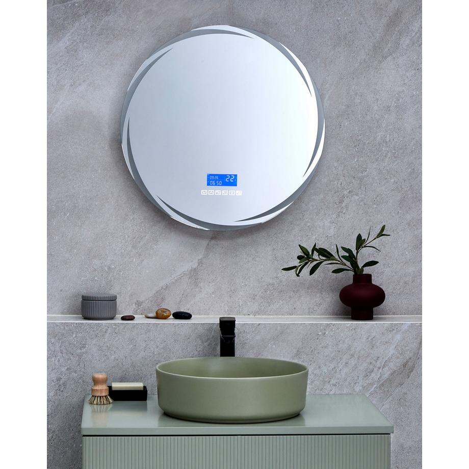 Beliani LED-Badezimmer-Spiegel aus Kunststoff Retro TANAY  