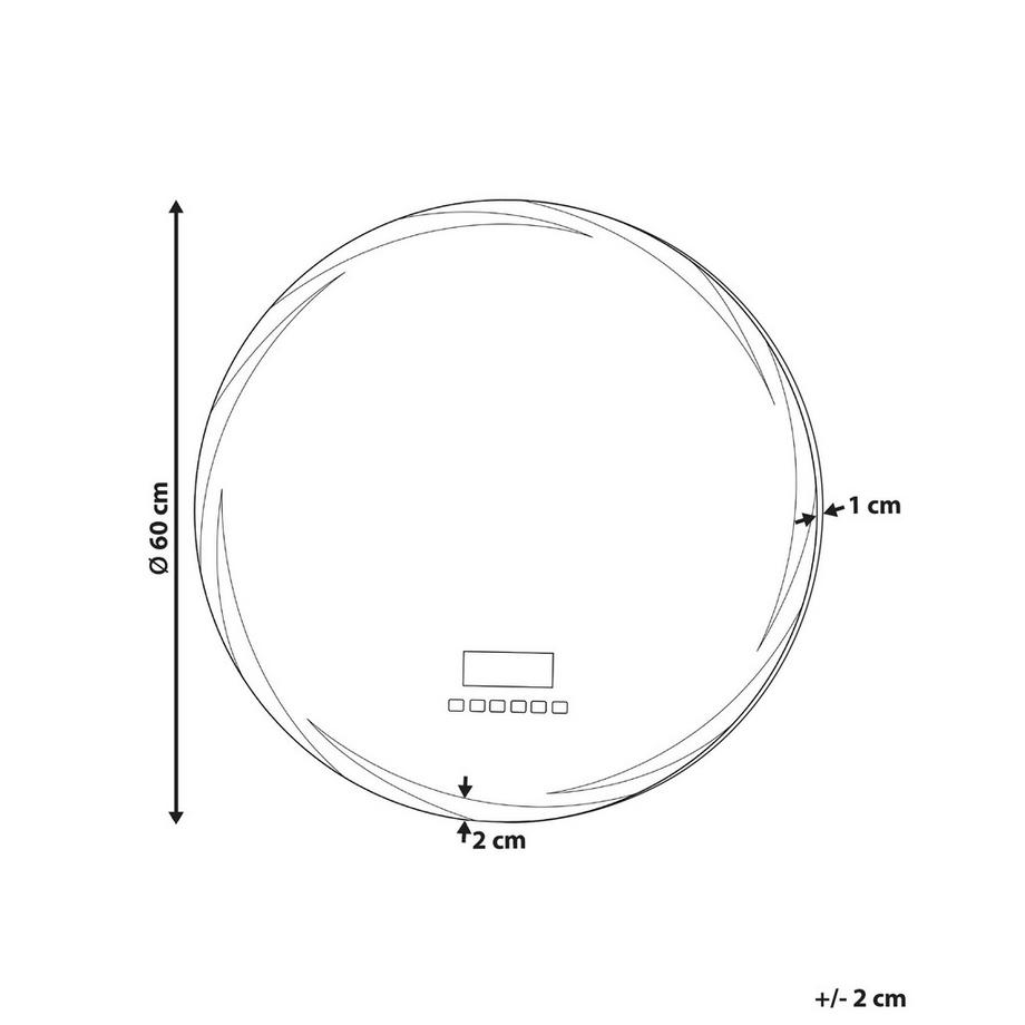 Beliani LED-Badezimmer-Spiegel aus Kunststoff Retro TANAY  