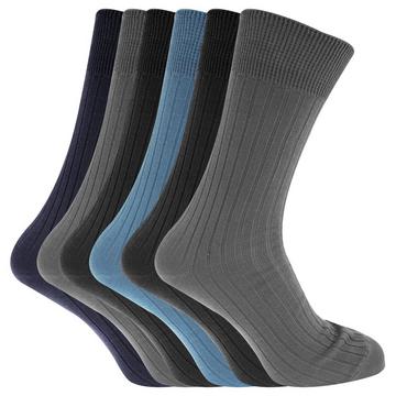 Strümpfe Socken, 100% , gerippt, 6erPack