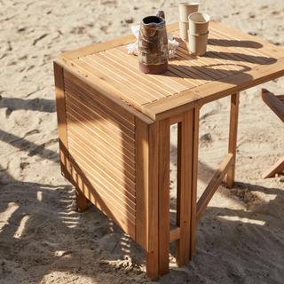 Tikamoon Ensemble de jardin pliant en acacia massif 4 chaises Capri  