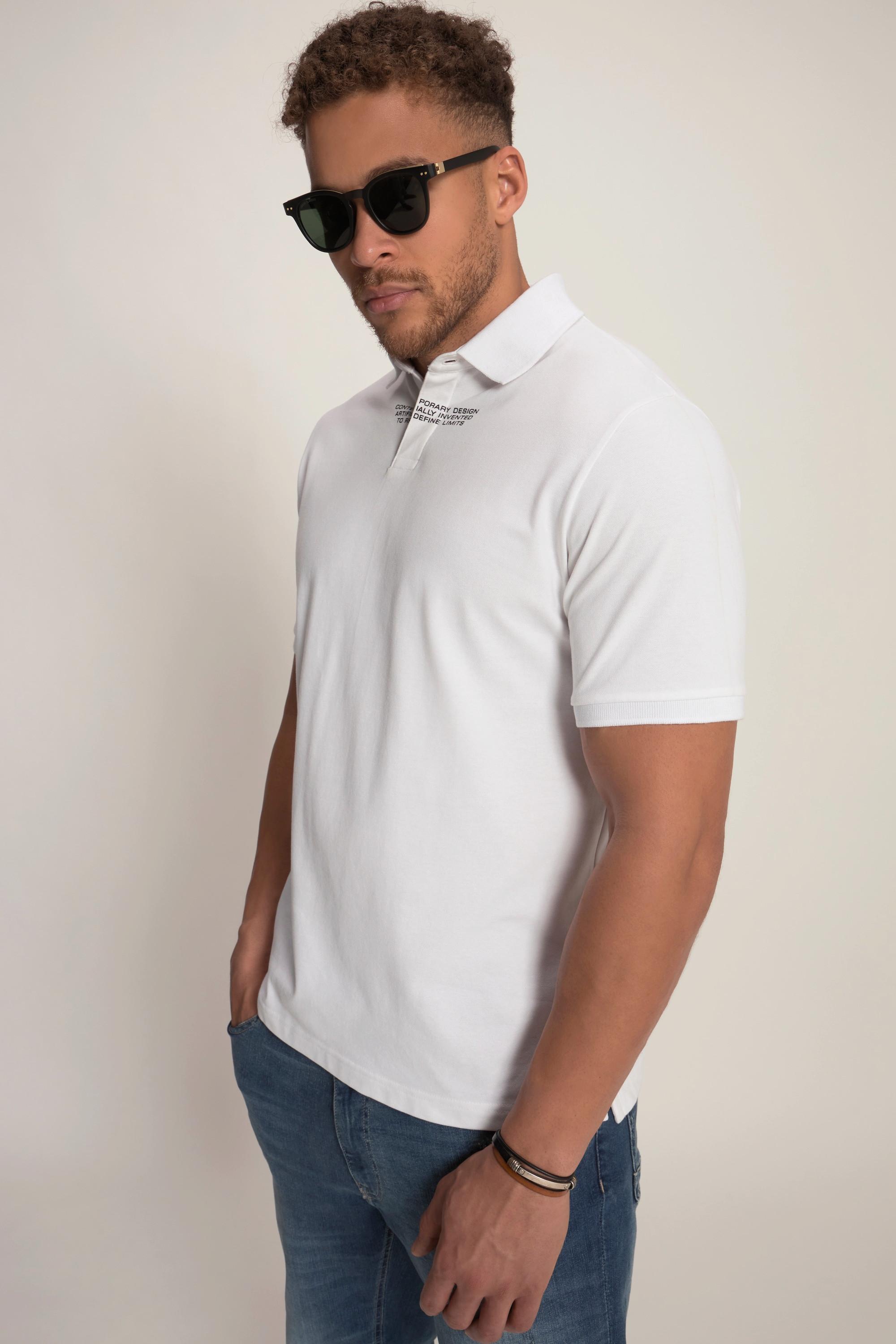 Sthuge  Maglia polo in piqué con stampa e mezze maniche, fino alla tg. 8XL 