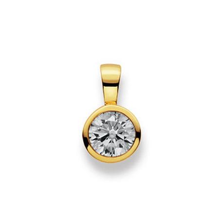 MUAU Schmuck  Pendentif or jaune 750 Zircone, 14x9mm 