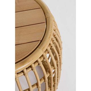 mutoni Jardin Table d&#039;appoint Mabel teck naturel rond 49  