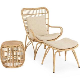 mutoni Jardin Table d&#039;appoint Mabel teck naturel rond 49  