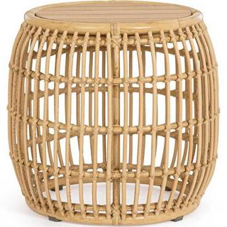 mutoni Jardin Table d&#039;appoint Mabel teck naturel rond 49  