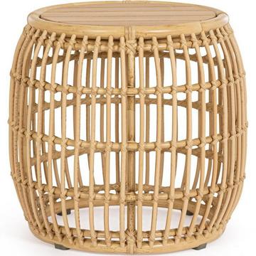 Table d'appoint de jardin Mabel teck naturel ronde 49