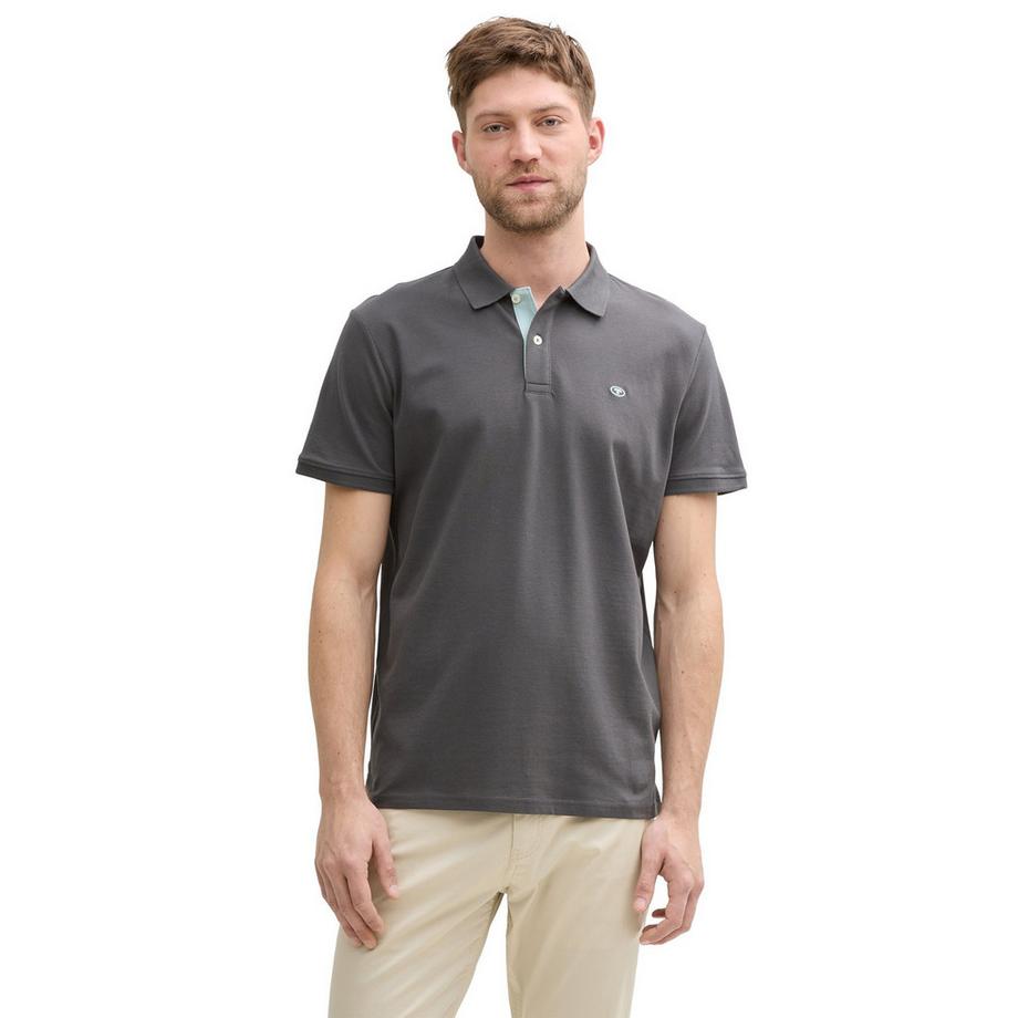 TOM TAILOR Polo  Pack de 1 Confortable à porter-Basic Polo With Contrast  