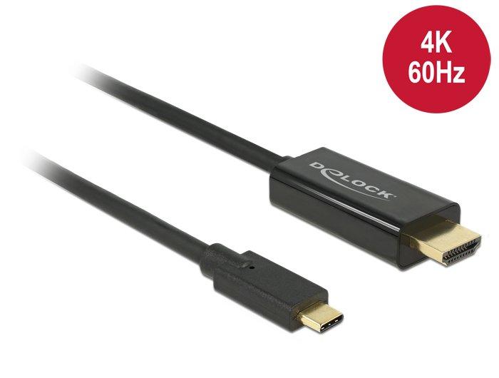 DeLock  DeLOCK 85291 câble vidéo et adaptateur 2 m USB Type-C HDMI Noir 