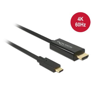 DeLOCK 85291 Videokabel-Adapter 2 m USB Typ-C HDMI Schwarz