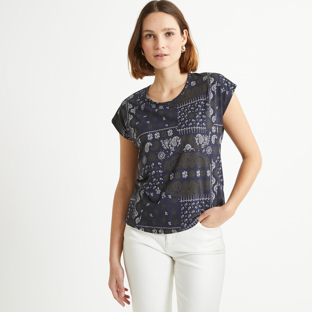 Image of Bedrucktes T-shirt Damen Blau 38