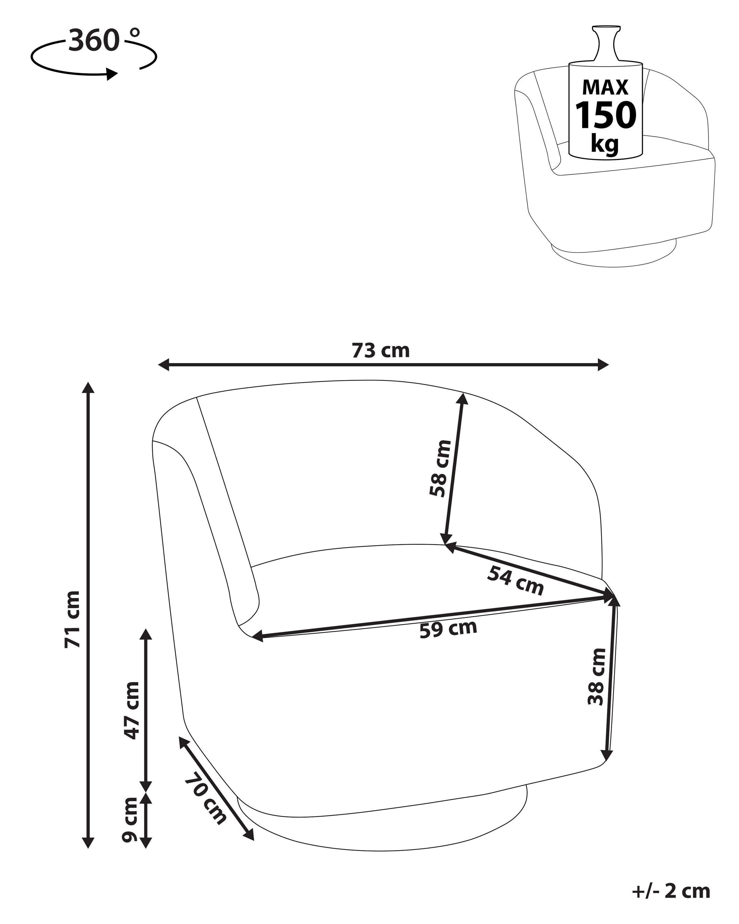 Beliani Fauteuil pivotant en Polyester Rétro LAVIK  