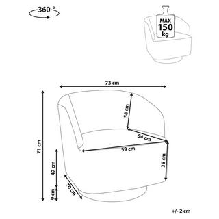 Beliani Fauteuil pivotant en Polyester Rétro LAVIK  