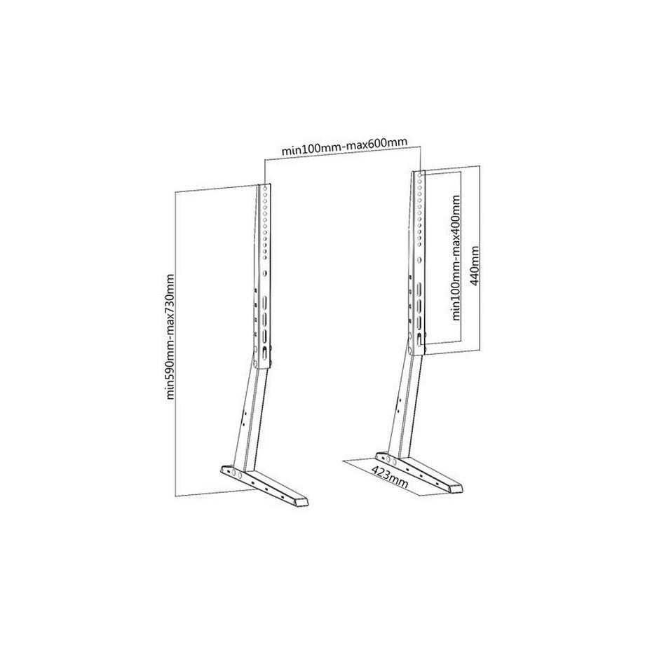PureMounts  PM-TVS-02 Supporti a parete per TV 165,1 cm (65") Scrivania Nero 