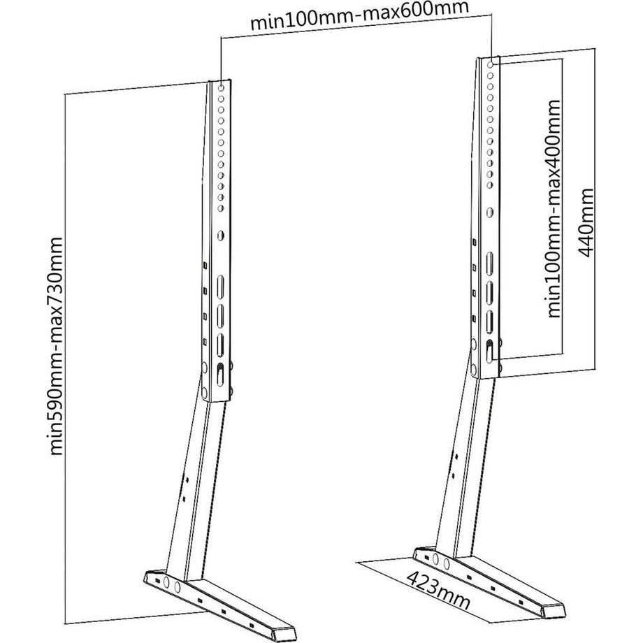 PureMounts  PM-TVS-02 Supporti a parete per TV 165,1 cm (65") Scrivania Nero 