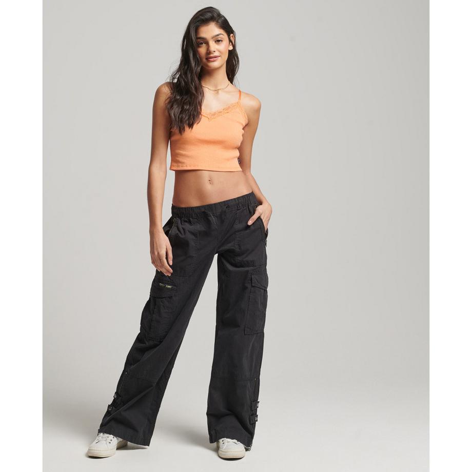 Superdry Canottiera a Coste in Pizzo  