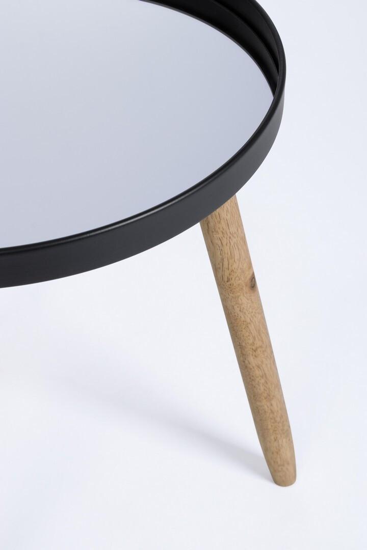 mutoni Table d&#039;appoint Edvard noire ronde (set de 2)  