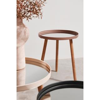 mutoni Table d&#039;appoint Edvard noire ronde (set de 2)  