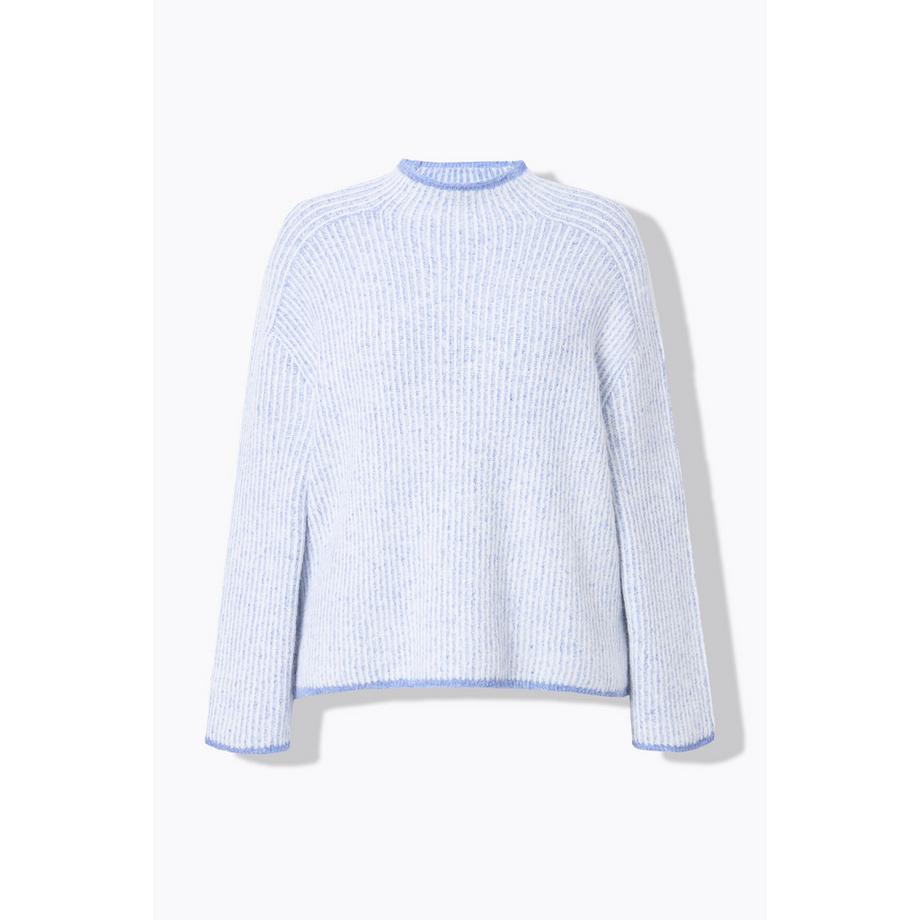 Ulla Popken Pull Col Montant Rayé Manches Longues  