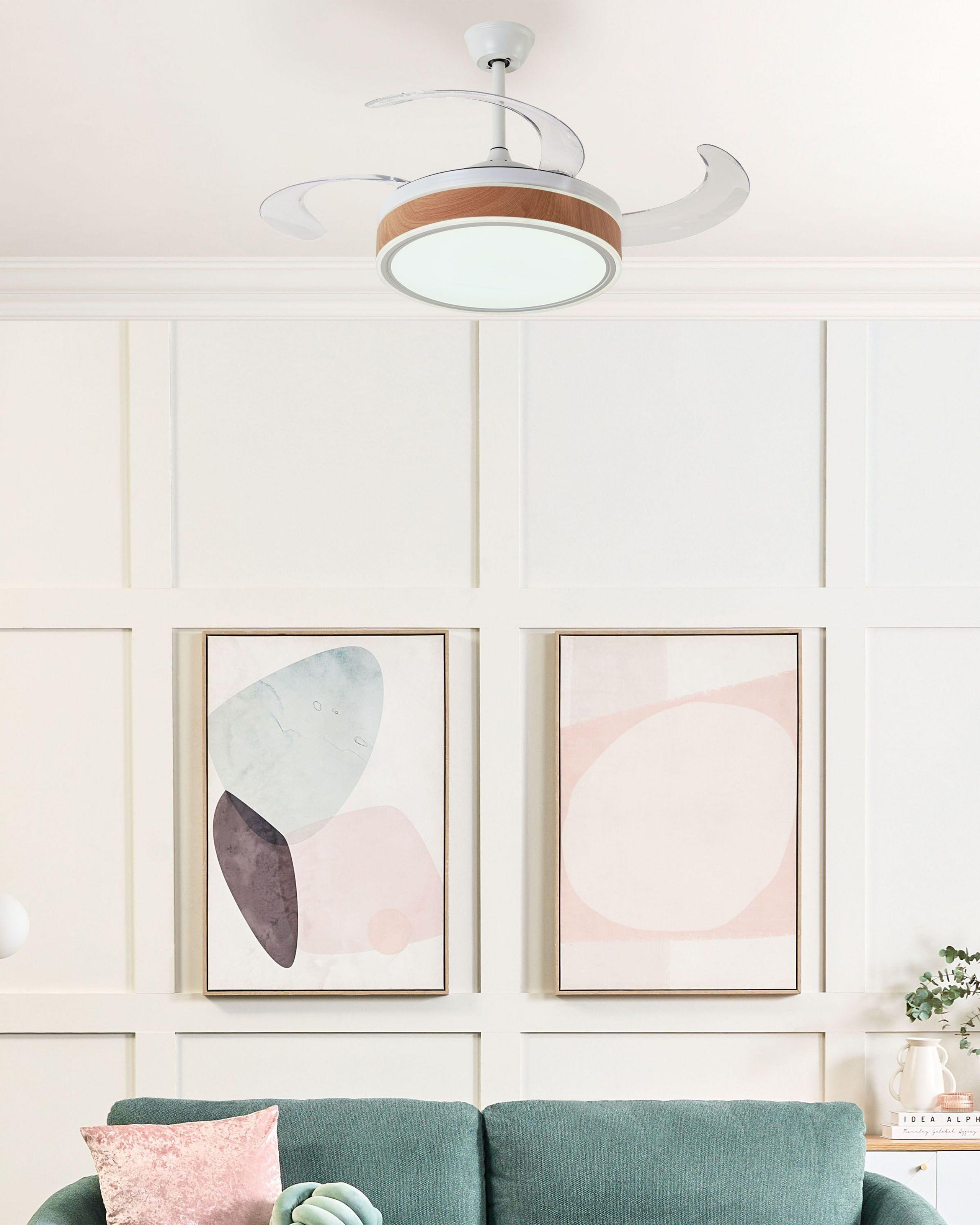 Beliani Ventilateur de plafond avec lampe en Métal Moderne FREMONT  