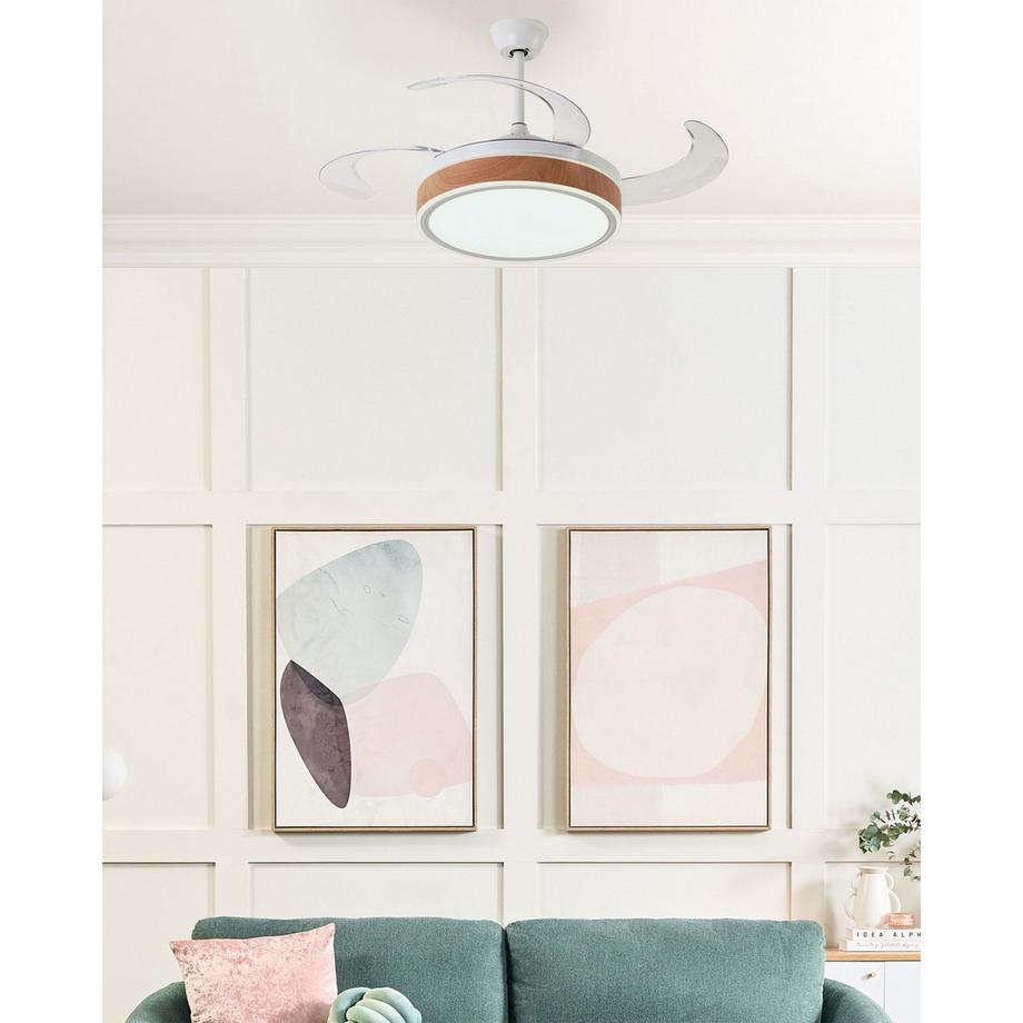 Beliani Deckenventilator mit Licht aus Eisen Modern FREMONT  