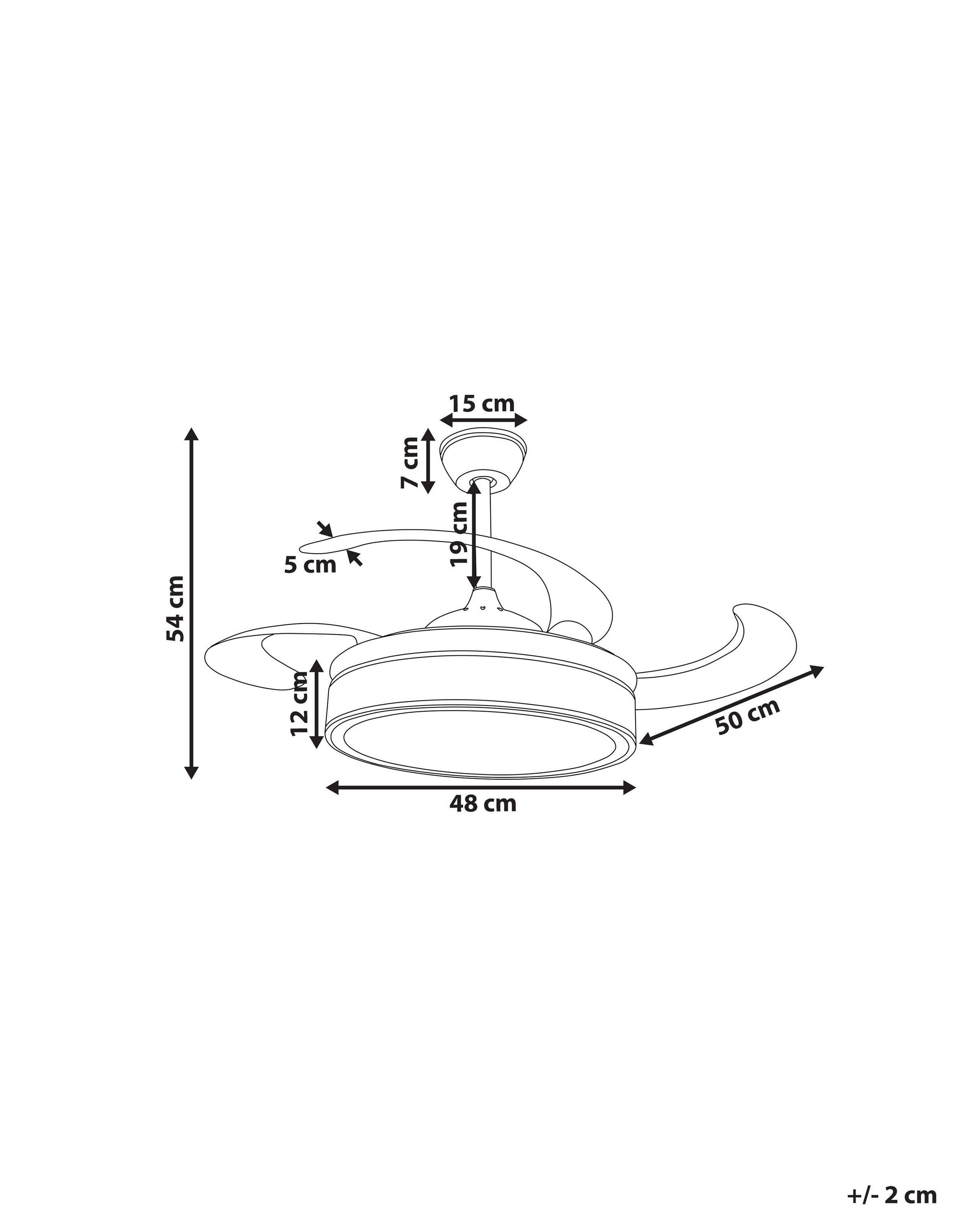 Beliani Ventilateur de plafond avec lampe en Métal Moderne FREMONT  