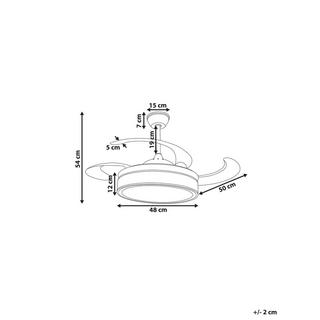 Beliani Ventilateur de plafond avec lampe en Métal Moderne FREMONT  