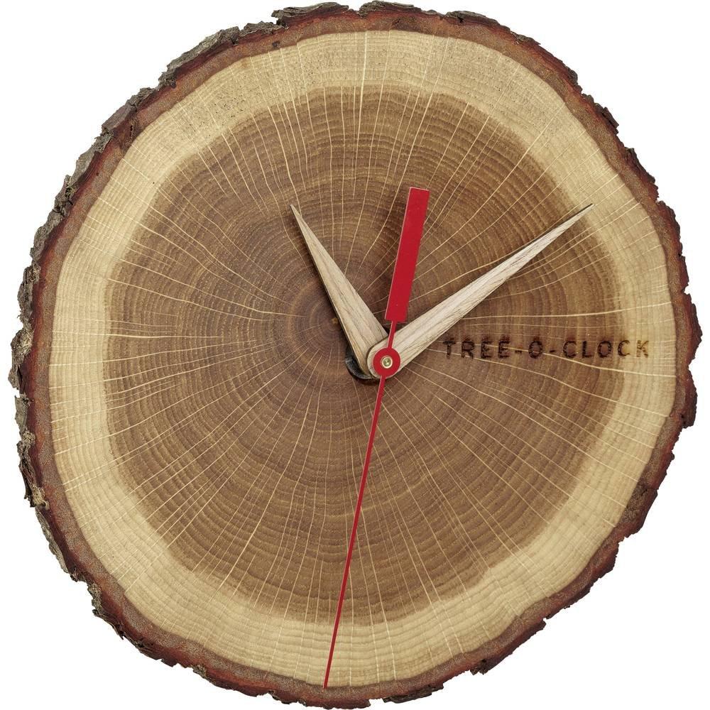 TFA Dostmann Quarz Wanduhr aus Eichenholz TREE-O-CLOCK  