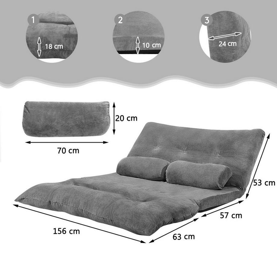 Northix Klappbares Schlafsofa mit verstellbarer Rückenlehne  