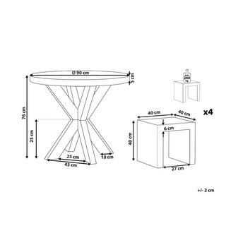 Beliani Gartentisch Set aus Faserzement Industriell OLBIA/TARANTO  