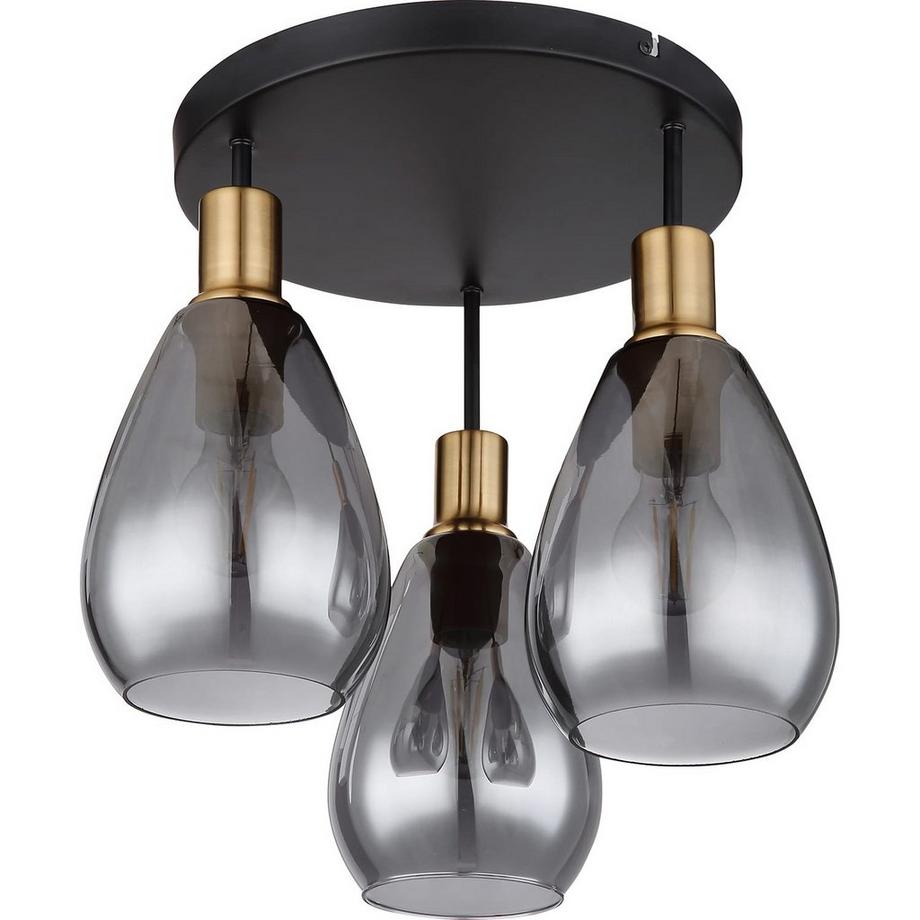 mutoni Plafoniera Fanni metallo nero opaco 3xE27 38x38x38  