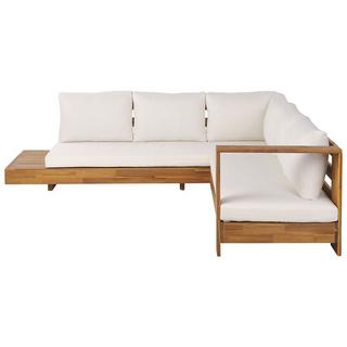 Beliani Ecksofa aus Akazienholz Modern MARETTIMO  