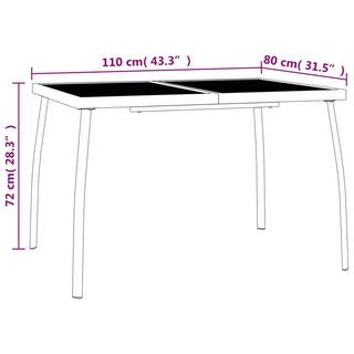 VidaXL Table de jardin acier  