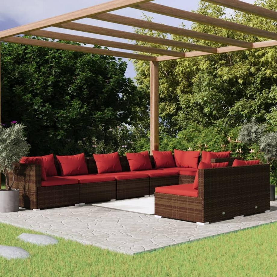 VidaXL Salon de jardin rotin synthétique  