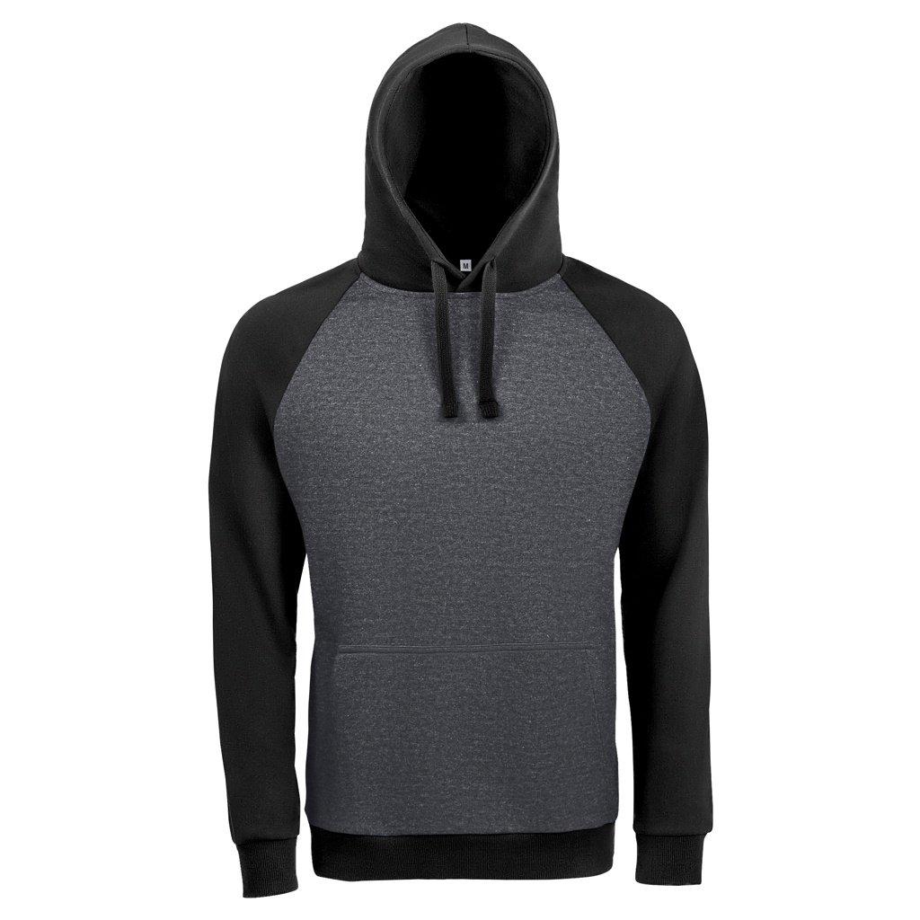 Image of Seattle Kontrast Raglan Kapuzenpullover Damen Charcoal Black XL