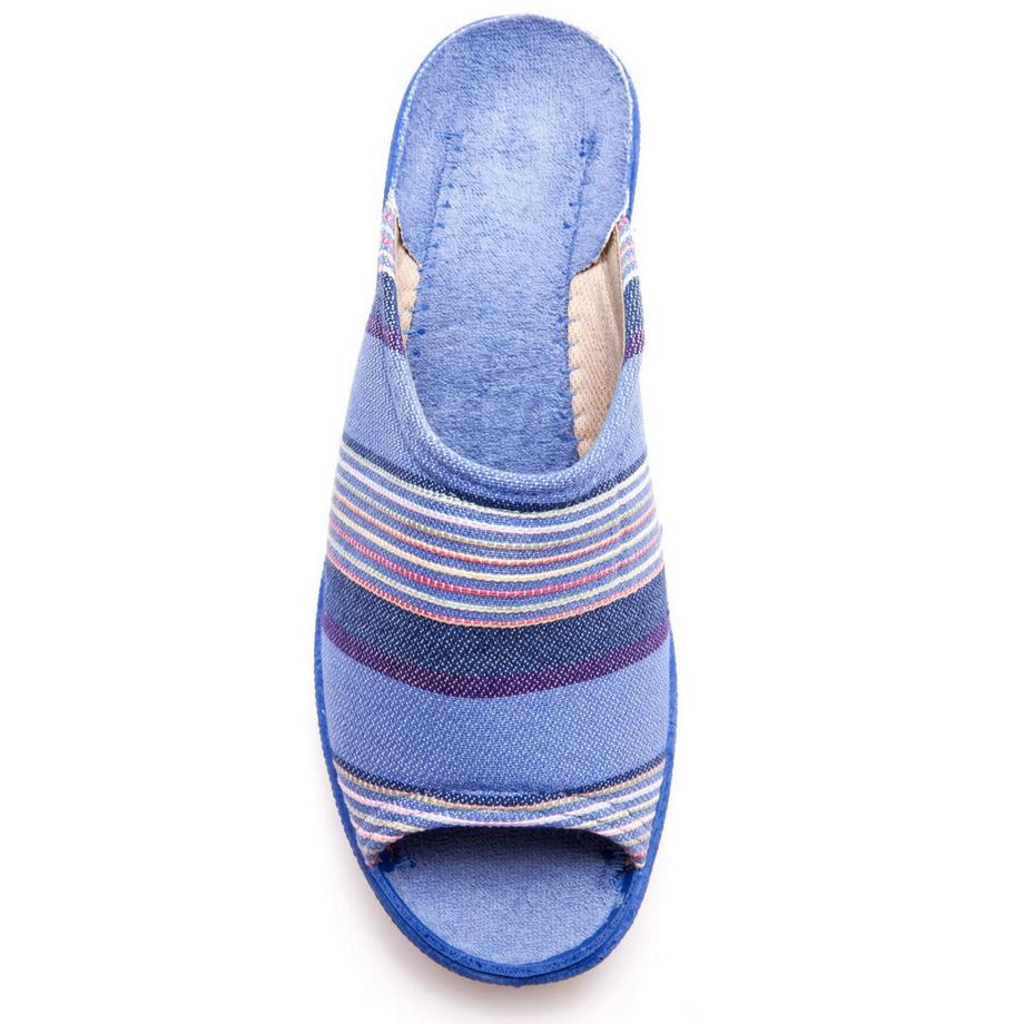 Pédiconfort Gestreifte Keilabsatz Pantoletten  