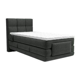 Vente-unique Boxspringbett mit gestepptem Kopfteil + elektrischem Untergestell mit Relaxfunktion + Matratze + Topper - 100 x 200 cm - Stoff - Anthrazit - LODI von PALACIO  