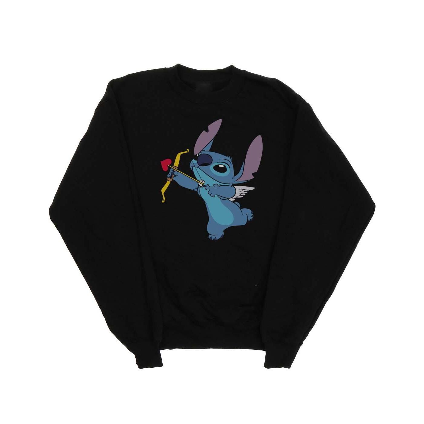 Image of Lilo And Stitch Stitch Cupid Valentines Sweatshirt Damen Schwarz M