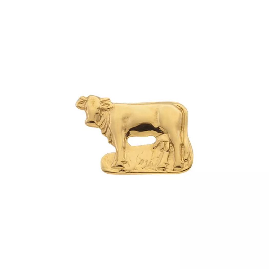 MUAU Schmuck - Ohrstecker Gelbgold 750, 7x11mm, One Size