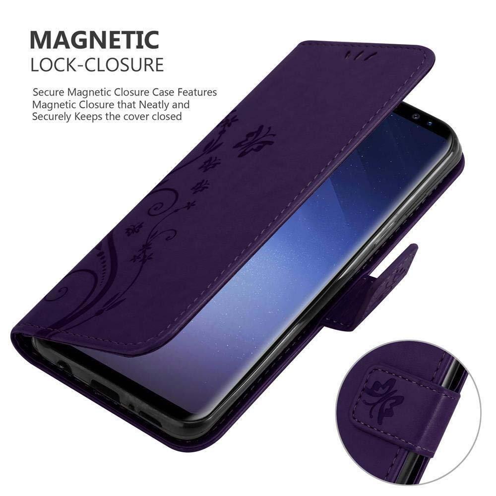 Cadorabo  Housse compatible avec Samsung Galaxy S9 PLUS - Coque de protection au design floral avec fermeture magnétique, fonction de support et emplacements pour cartes 