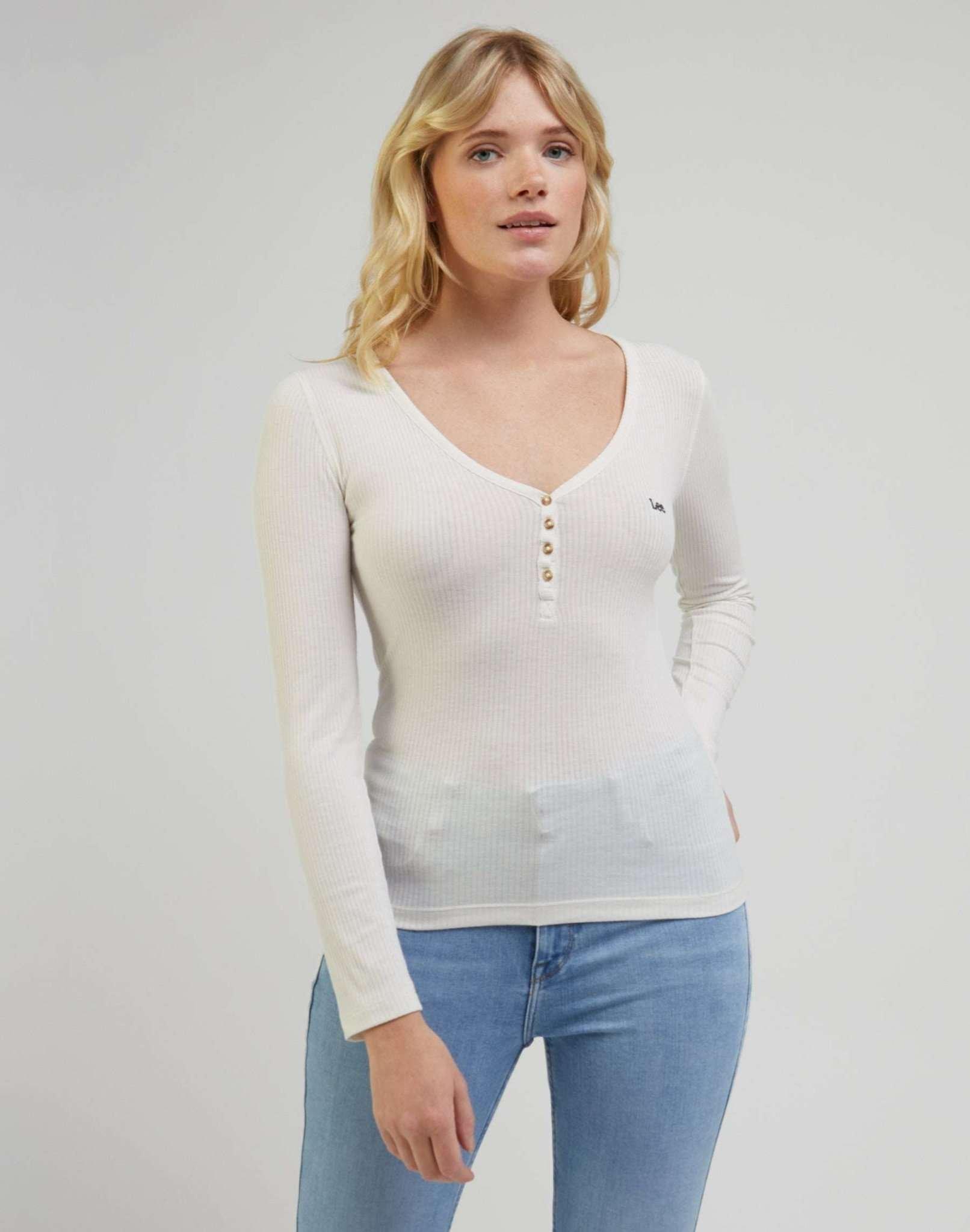 Lee  T-shirt donna a maniche lunghe Lee Henley 