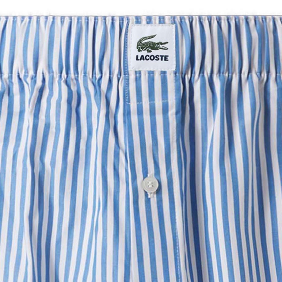 LACOSTE Gestreifte Baumwoll Boxershorts 3er Pack mit Gewebtem Label  