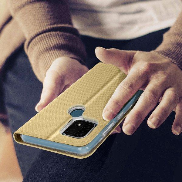 Avizar  Oppo A15 Book Cover Gold 