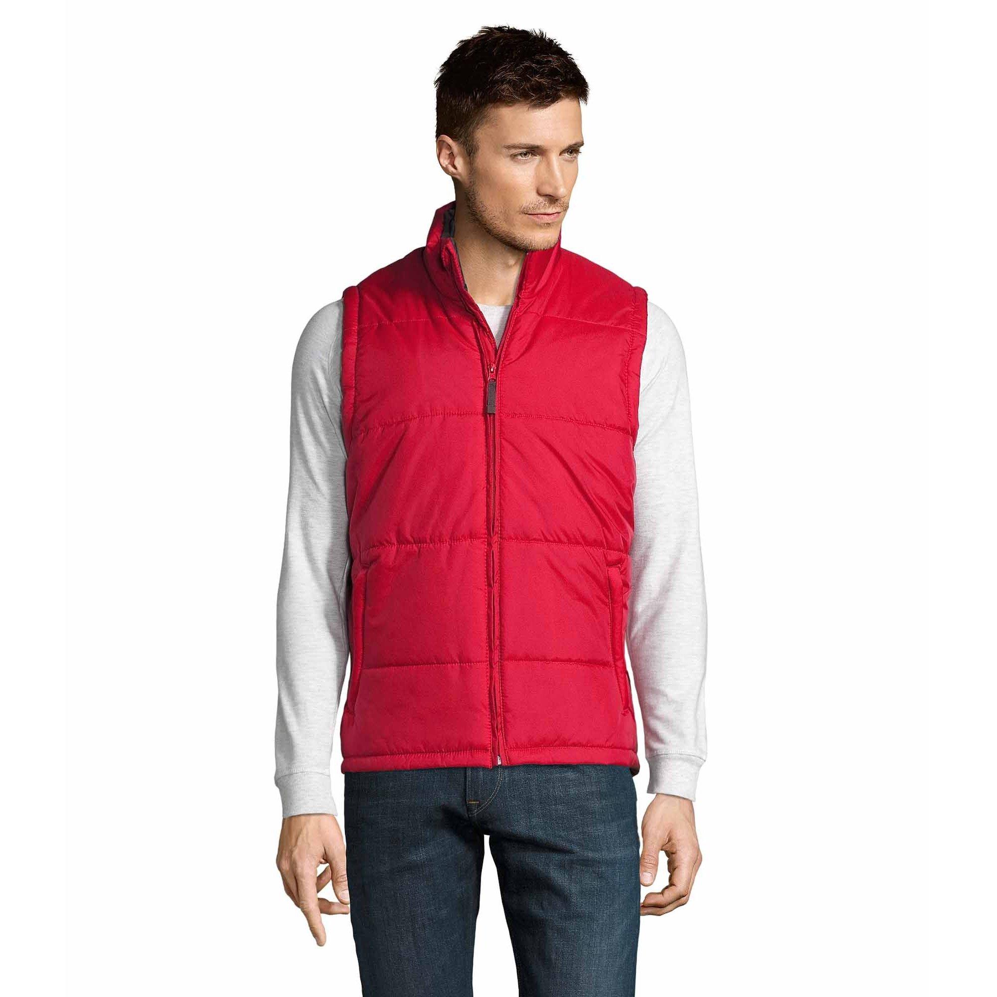 Image of Warm Steppweste Bodywarmer Mit Reißverschluss Damen Rot Bunt L