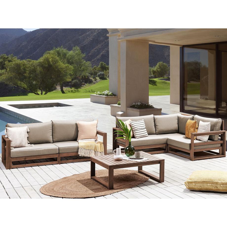 Beliani Set lounge pour jardin en Bois d'acacia certifié FSC® Scandinave TIMOR  