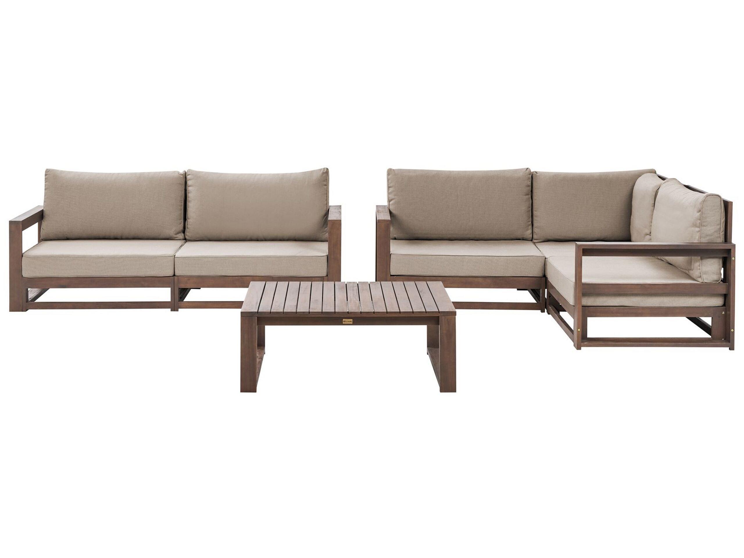 Beliani Set lounge pour jardin en Bois d'acacia certifié FSC® Moderne TIMOR  