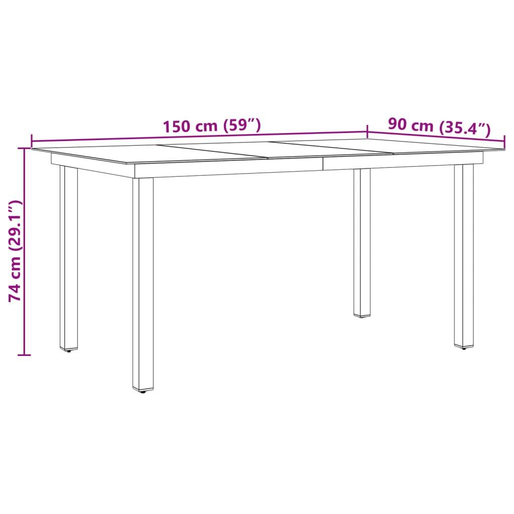 VidaXL Table à manger de jardin verre  