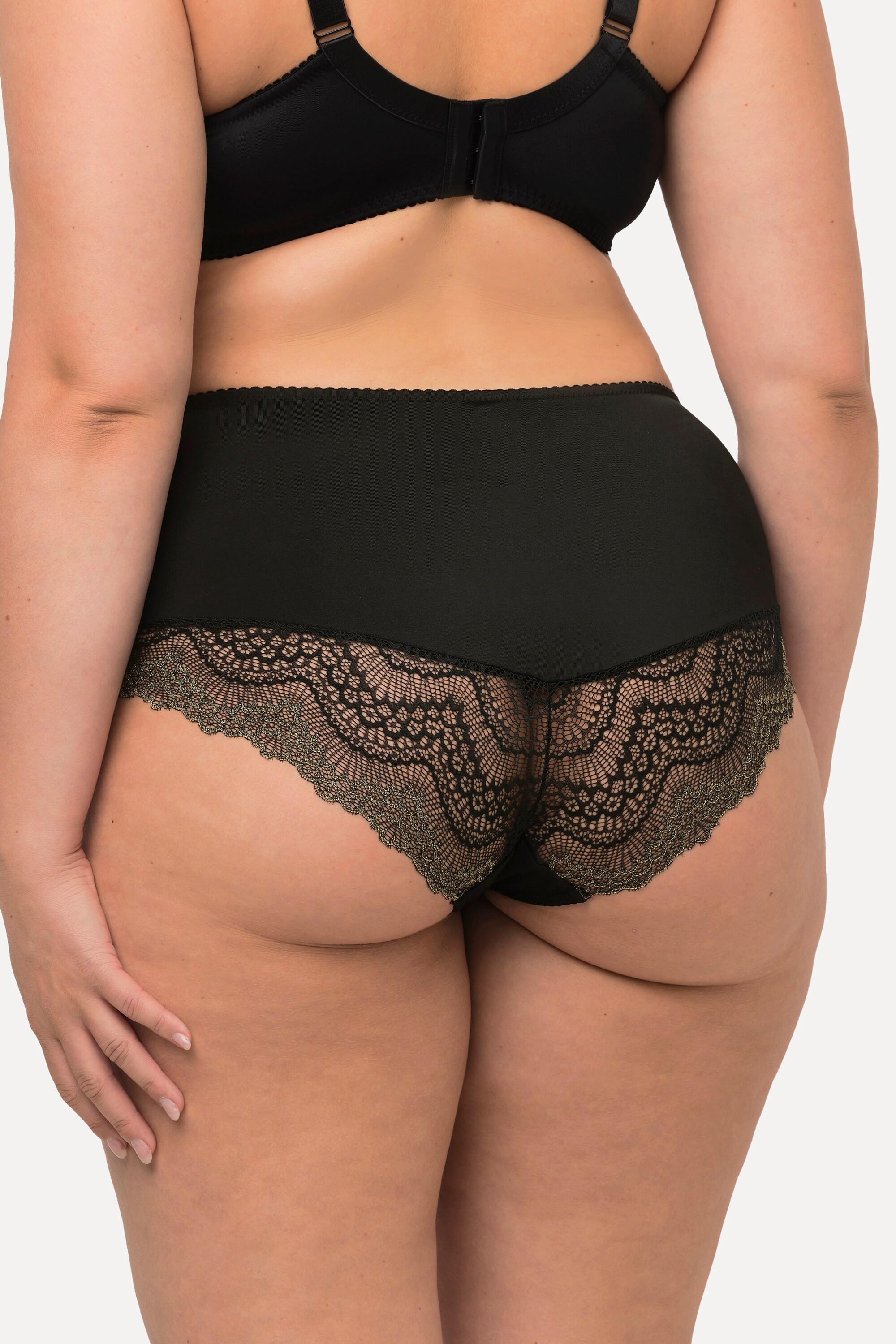 Ulla Popken Culotte Midi Dentelle Dorée Opaque  