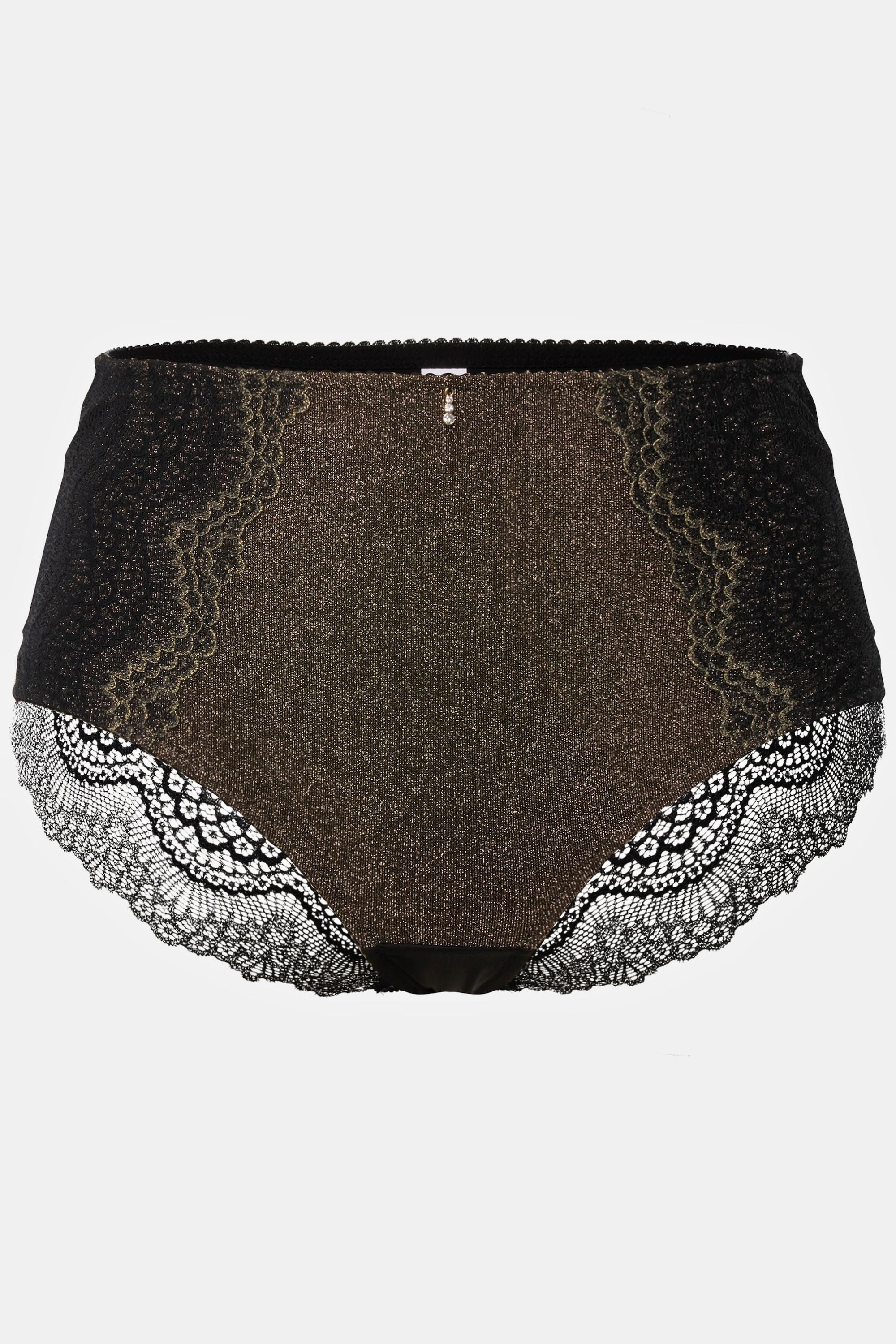 Ulla Popken Culotte Midi Dentelle Dorée Opaque  