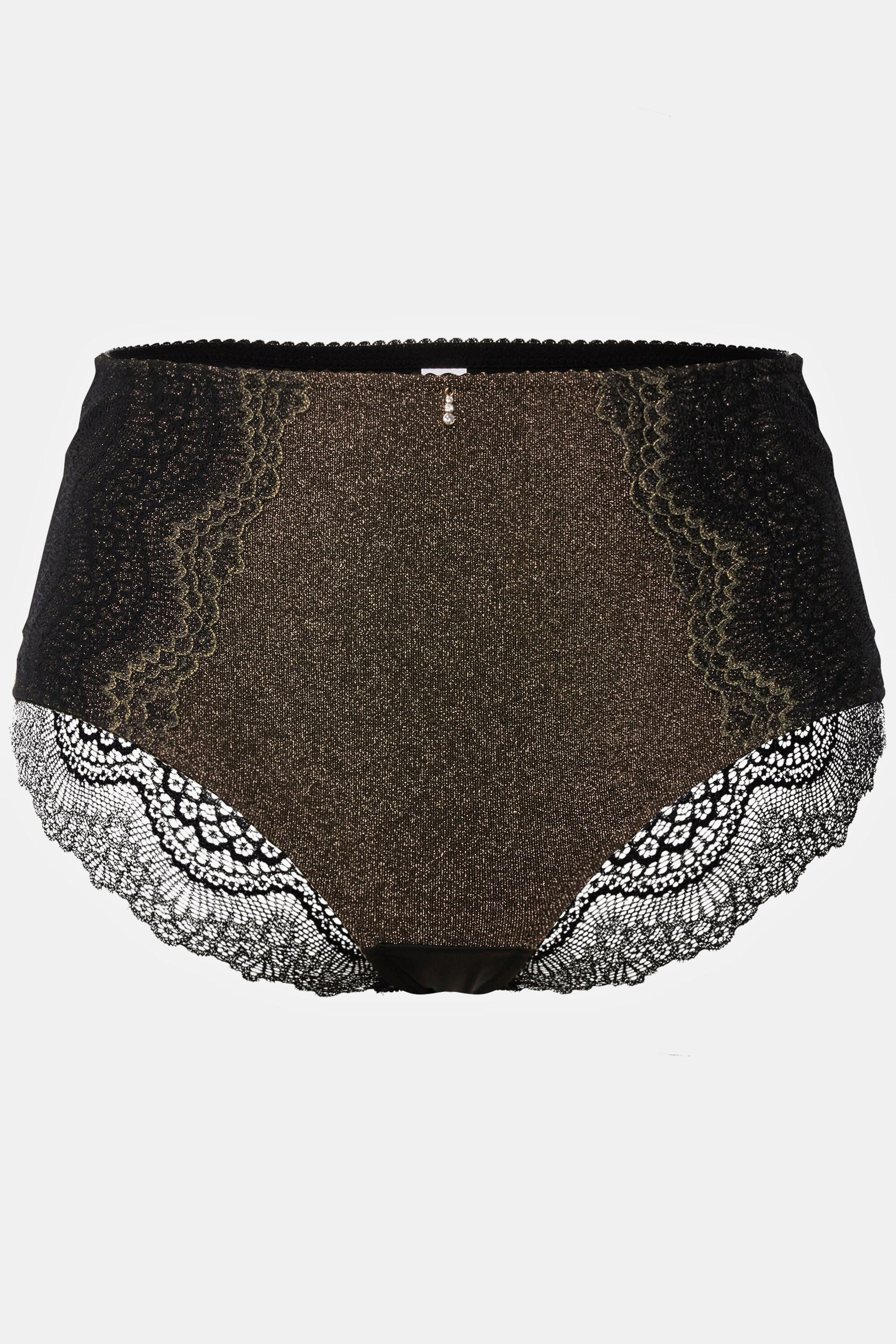 Ulla Popken Culotte Midi Dentelle Dorée Opaque  